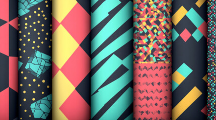 Obraz premium Geometric Abstract Patterns Seamless Repeat