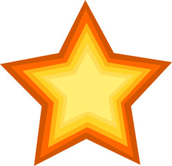 five-pointed star. gradation from orange to light yellow