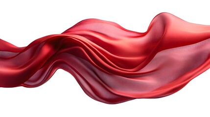 Flowing Crimson Fabric Suspended in Ethereal Motion