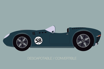 vintage street racing car.eps