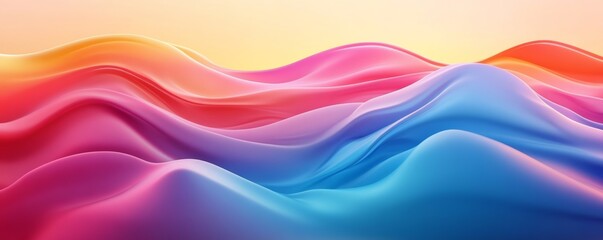 Fototapeta premium Colorful abstract liquid waves flowing and blending together