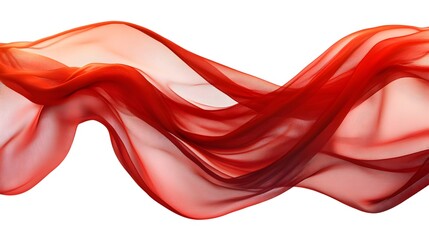 Flowing Red Chiffon Billowing in the Air with Soft Ethereal Movement