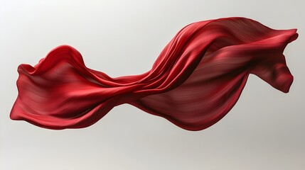 Graceful Crimson Silk Drifting Effortlessly in Captivating Motion