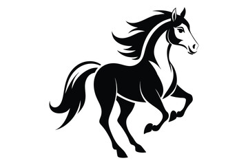 A Cute Horse Silhouette Vector Art Illustration
