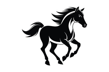 A Cute Horse Silhouette Vector Art Illustration