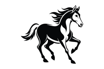 A Cute Horse Silhouette Vector Art Illustration