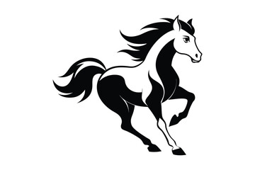 A Cute Horse Silhouette Vector Art Illustration
