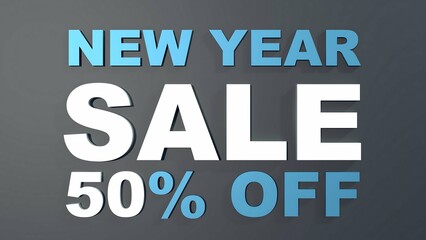 New Year SALE 50% Off - 3D Text Discount