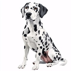 Playful Dalmatian Clipart for Crafting and Design Projects on White Background