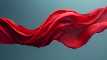 Mesmerizing Red Fabric Swirling and Twisting in the Air