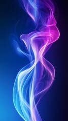 Fototapeta premium Abstract smoke forming wavy lines of blue and purple light