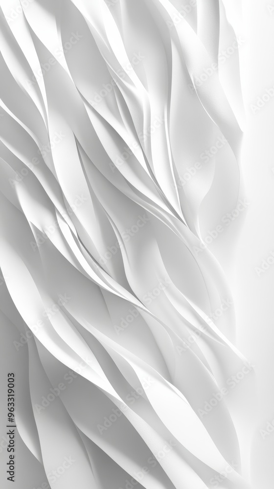 Poster abstract white background with smooth wavy lines forming pattern