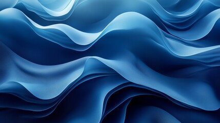 Obraz premium Blue wavy fabric forming an abstract and elegant background