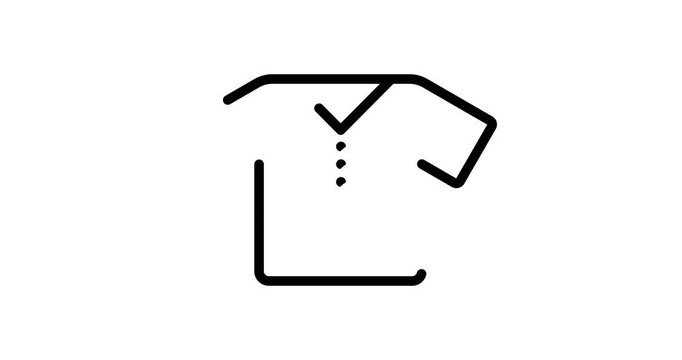 T-shirt animated outline icon with alpha channel. T-shirt 4k motion design animation for web, mobile and ui design