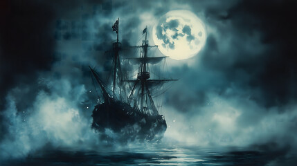 The Ghost Ship: A Moonlight Mystery on the Sea.