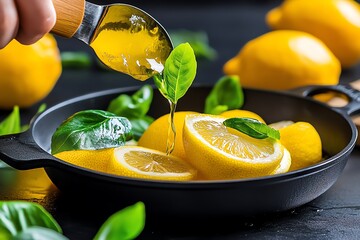 Squeezed lemon, culinary spark, igniting creativity inspires cooks to experiment with new recipes and flavor combinations
