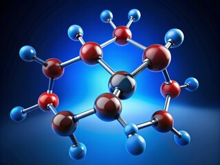 Colorful molecular structure illustrating chemical bonds and atomic interactions in a vibrant scientific background.