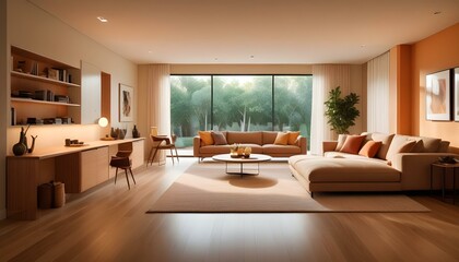 Fototapeta premium Photo interior modern design room 3d illustration