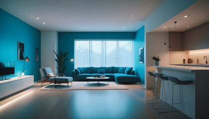 Photo interior modern design room 3d illustration