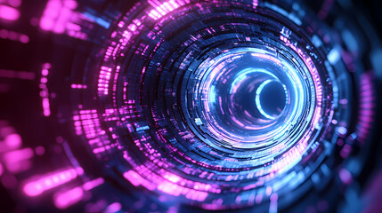 Obraz premium Futuristic technology data tunnel