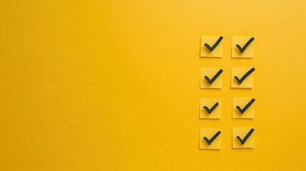 Classic checklist with neat checkmarks over a clean, minimalistic backdrop, embodying organization and productivity.
