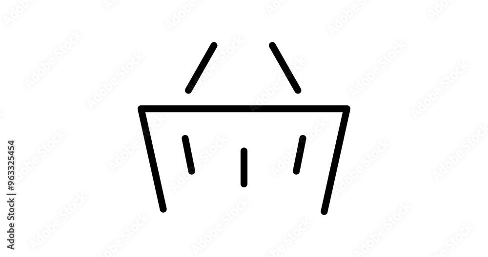 Poster shopping basket animated outline icon with alpha channel. shopping basket 4k motion design animation