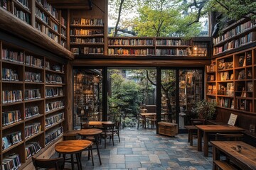 Fototapeta premium Old Library with Endless Collection of Books..