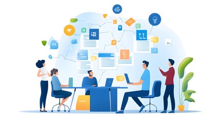 Business Team Working Together on a Project