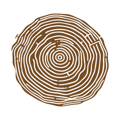 Hand drawn Tree rings wood slice texture. Abstract tree age year circle