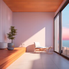 Modern interior design 3d illustration 