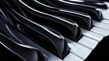 Abstract piano keys forming a wavy pattern