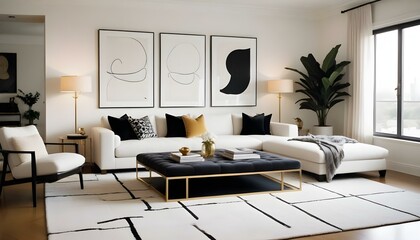 Photo interior modern design room 3d illustration