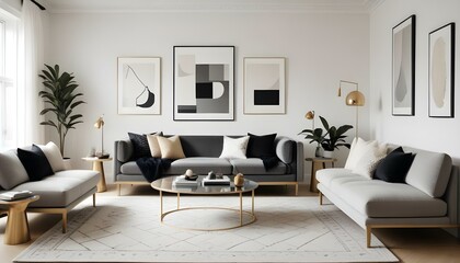 Photo interior modern design room 3d illustration