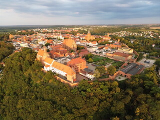 Obraz premium Aerial view of Chelmno. Panorama of the city of lovers.