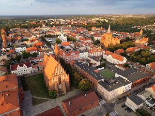 Obraz premium Aerial view of Chelmno. Panorama of the city of lovers.
