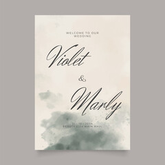 Wedding poster for welcome sign. Vector printable wedding template props. Flyer design for welcome sign ready to print