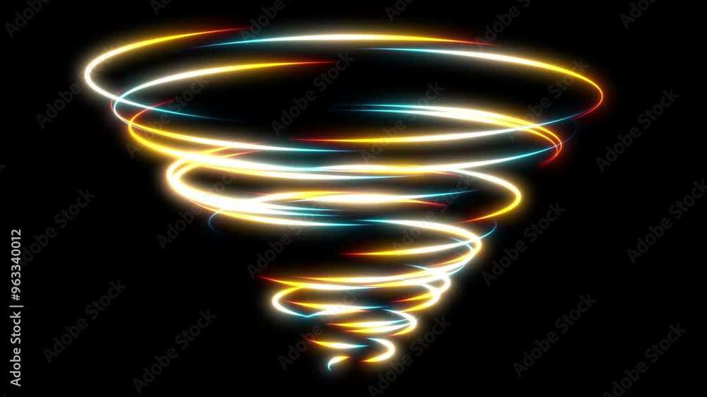 Poster neon circle lights abstract background for colorful vortex concept. bright shiny round border for pr