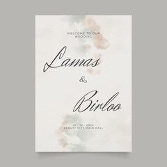 Wedding poster for welcome sign. Vector printable wedding template props. Flyer design for welcome sign ready to print