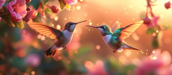 Hummingbirds in Flight