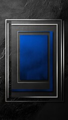 Elegant minimalist invitation template, featuring fashionable black, silver, and royal blue borders, providing a simple and elegant design, suitable for those who pursue exquisite invitations.