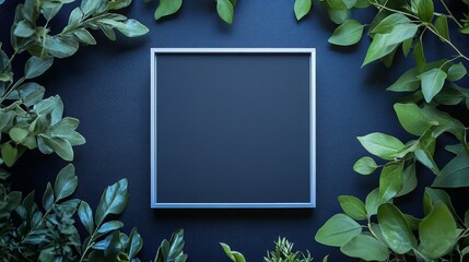 Elegant minimalist invitation template, featuring fashionable black, silver, and royal blue borders, providing a simple and elegant design, suitable for those who pursue exquisite invitations.