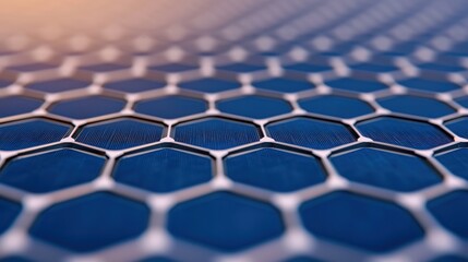 Obraz premium A close up of a blue and silver hexagonal pattern