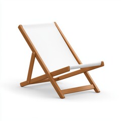 A wooden chair with a white seat and back