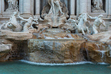 Rome, Italy-July 13, 2024: trevi fountain