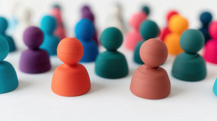 Clay-style 3D networking icon, vibrant colors, marketing element, visually striking, isolated against a clean white background, perfect for digital and print applications.