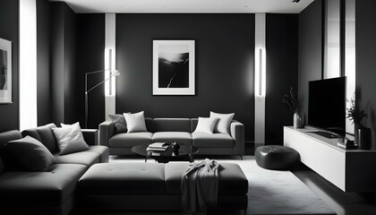 Photo interior modern design room 3d illustration