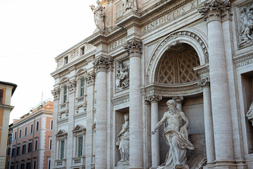 Rome, Italy-July 13, 2024: trevi fountain