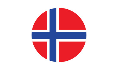 Obraz premium Round Norway flag icon. flag of Norway.