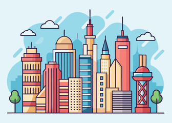 Adobe Illustrator Artwork Minimalist City Skyline Vectors