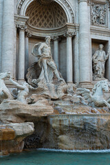Rome, Italy-July 13, 2024: trevi fountain
